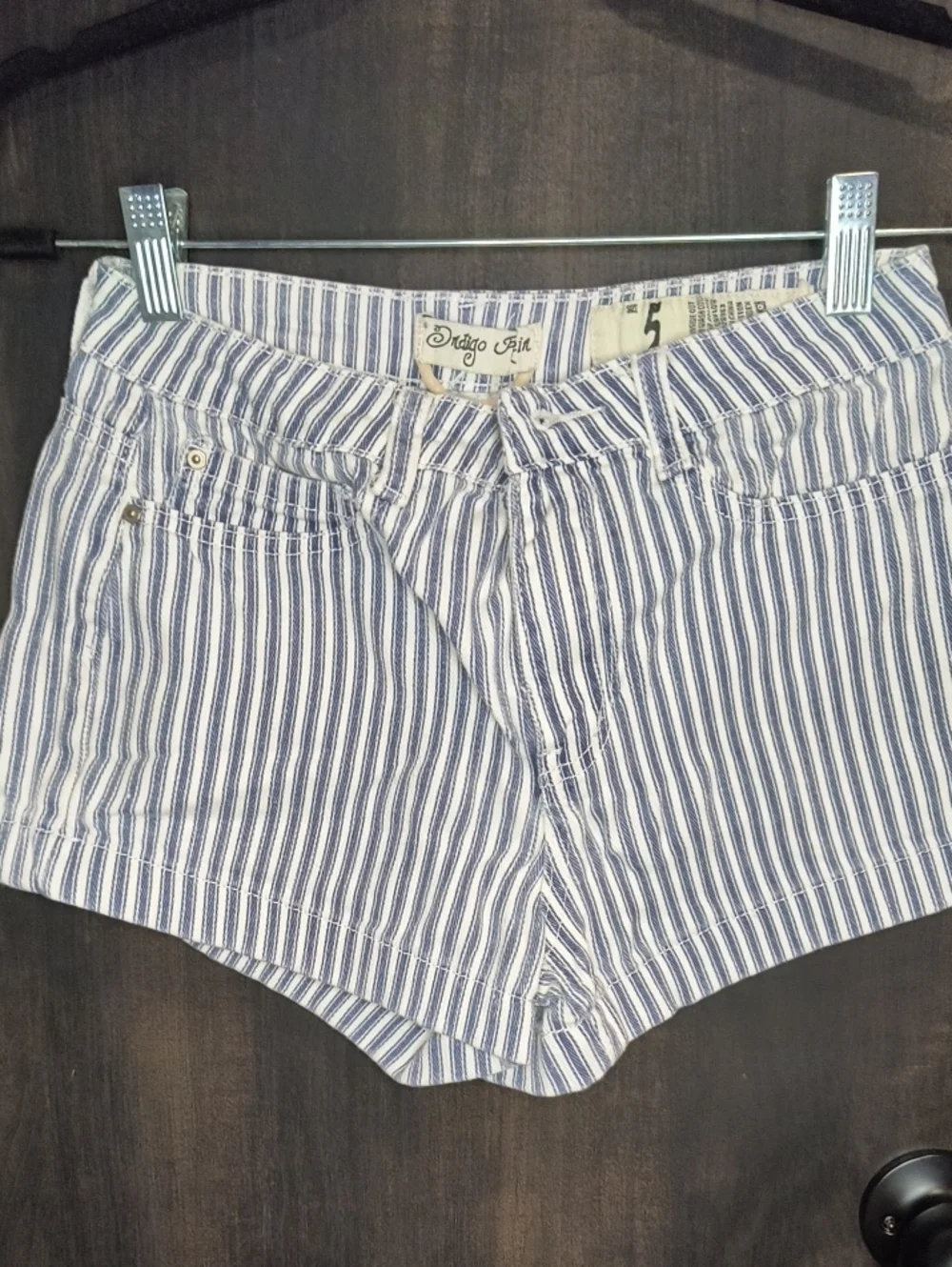 Blue & White Striped Women’s Shorts, Size 5